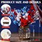 1 Set 4th of July Artificial Flowers with Glass Vase Patriotic Red Blue White Baby Breath Decoration Rustic Clear Lights Vase for Independence Day Floral Arrangement Table Centerpieces Gifts